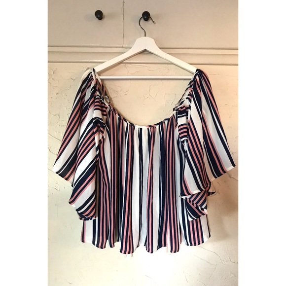 Boho Flowy Striped Top, Size Small - Picture 3 of 11